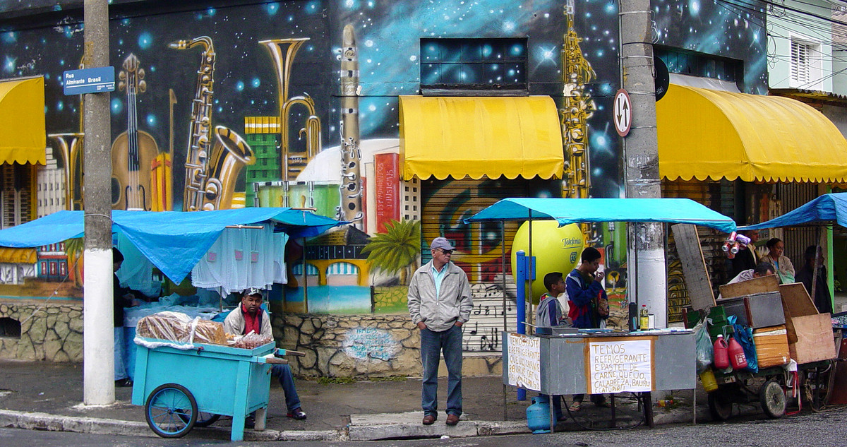 Straßenverkaufsstände in Sao Paulo