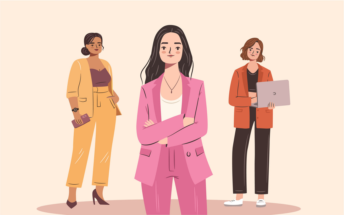 Eine Zeichnung von drei Business-Frauen
