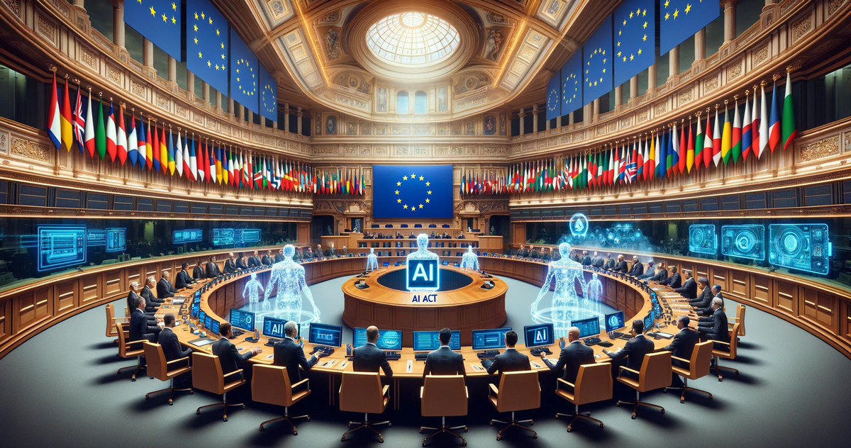 Proaktives Auseinandersetzen mit KI und deren Verwendung kann Wettbewerbsvorteile bringen: voraussichtlich 2025 kommt immerhin der AI Act in der EU. Bild: erstellt mit Dall E in ChatGPT