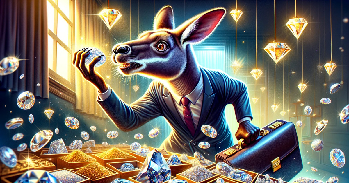 All that glitters is not gold, and not everything is a diamond just because it sparkles – it is a sign of bad leadership if you do not know when to say enough is enough. Image created in ChatGPT with DALL E - a kangaroo in a suit with a briefcase grabs a diamond from a treasure chamber