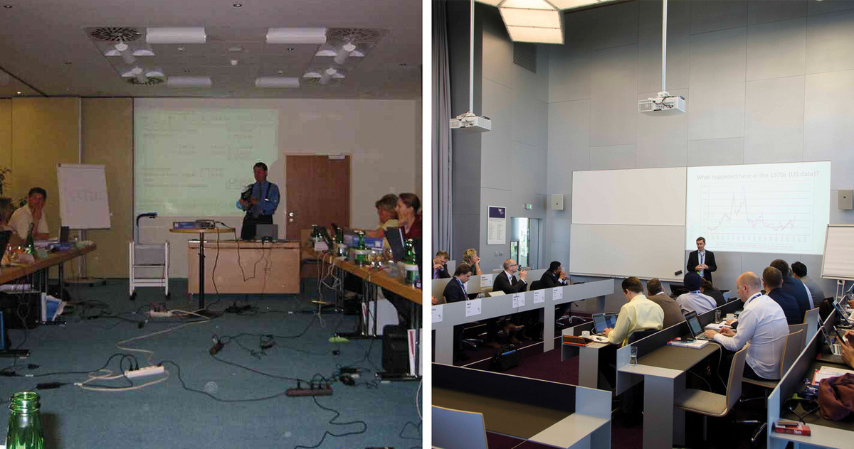 Bild vom MBA Unterricht damals und heute
