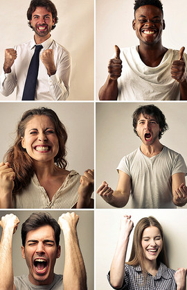Bilder Collage von glücklichen Menschen