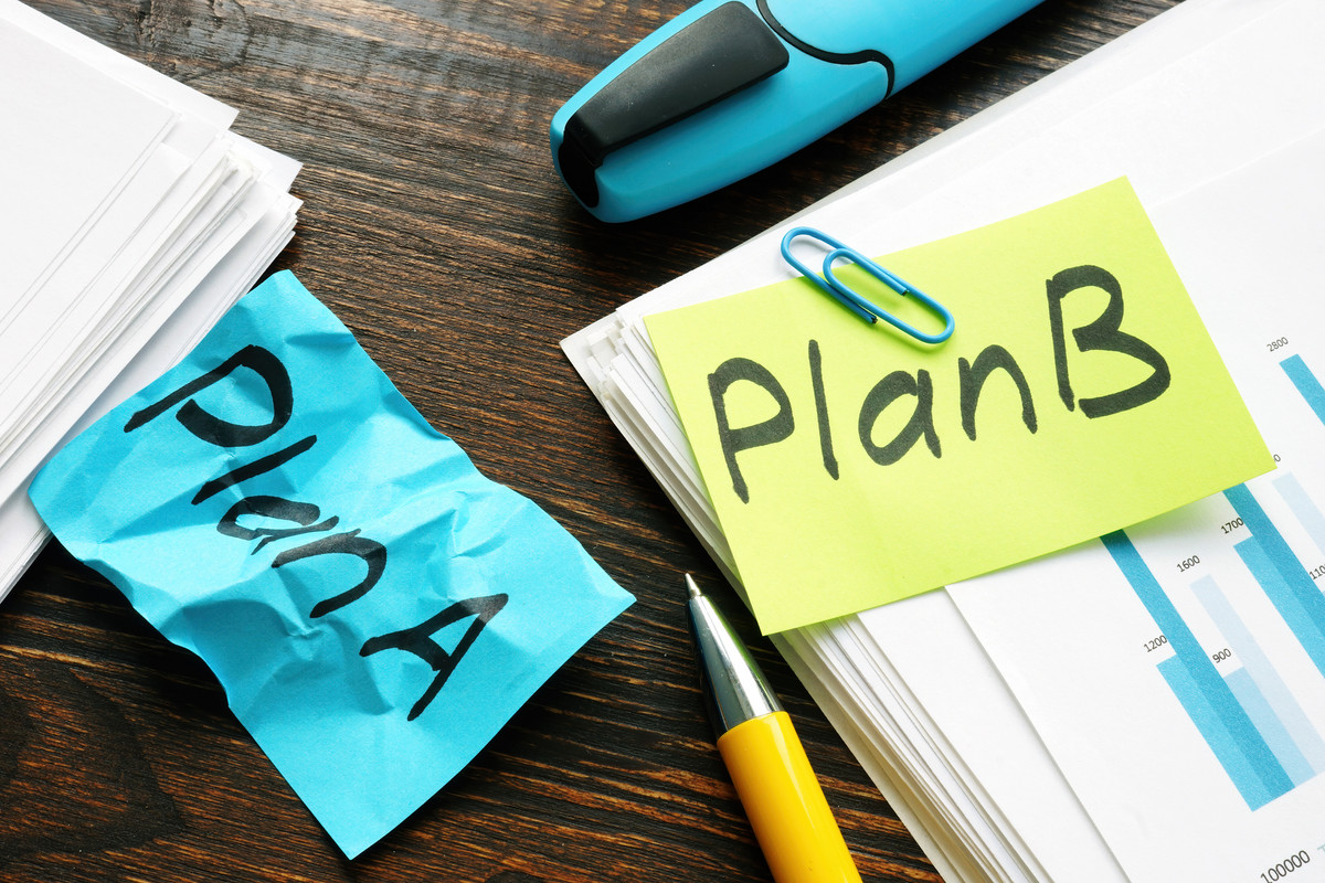 Two Post-its with "Plan A" and "Plan B" written on them