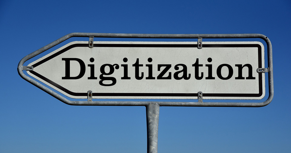 Picture of a street sign saying Digitization