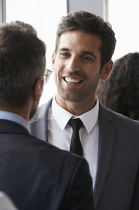An emba program student is networking