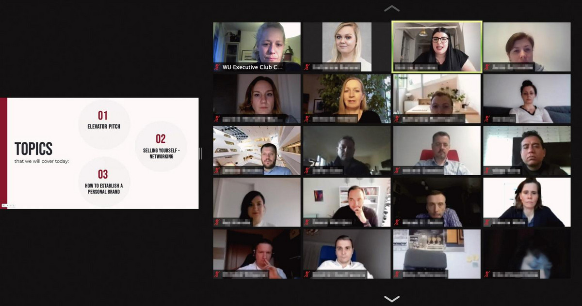 Screenshot of an virtual Executive MBA Bucharest class