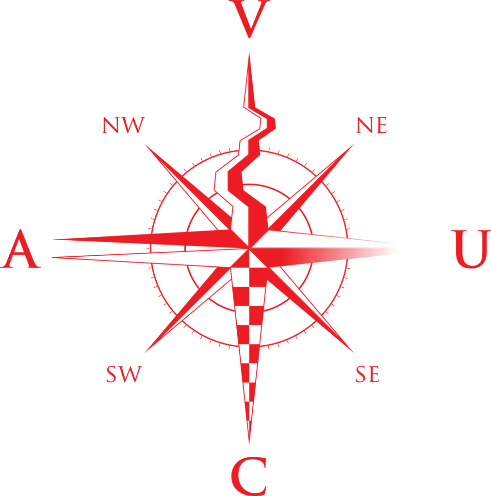 Kompass der V-U-C-A anzeigt